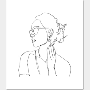 Woman in glasses rough Posters and Art